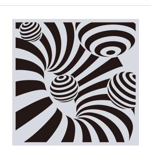 15*15 Geometry Layering Stencils Drawing Spray stencil DIY Scrapbook photo album Decorative Embossing DIY Card Crafts