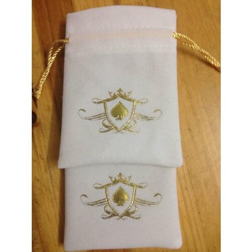 High quality velvet drawstring jewelry bag, size 7*7cm and 10*20cm with hot stamp gold logo, 100pcs each size,UPS free shipping