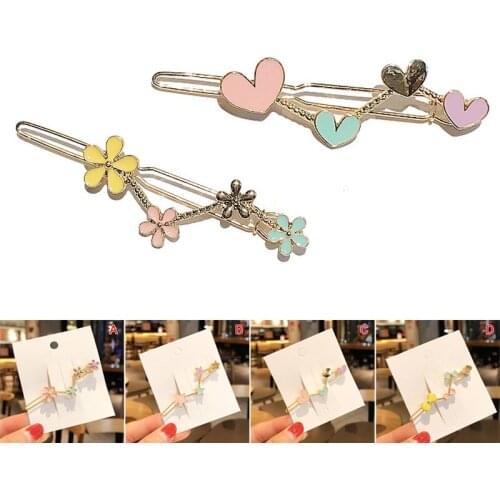 Ladies Fashion Korean Style Hairpins Girls Sweet Hair Clips Simple Hair Accessories Hair Clips Headdress Headwear For Girls