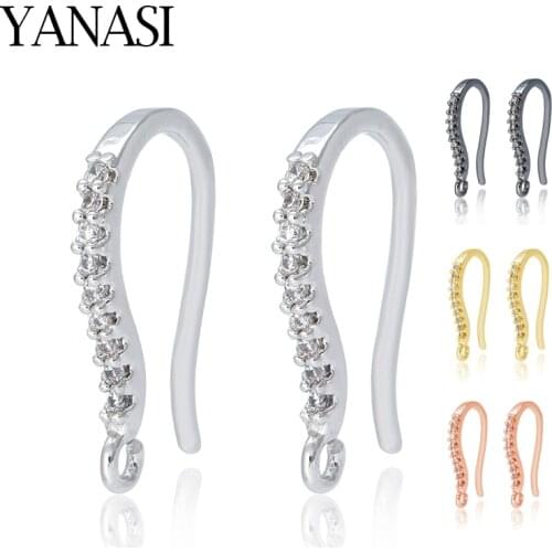 Earrings Clasp Hooks Findings Zirconia Handmade DIY Women Tassle Dangle Earrings Accessories