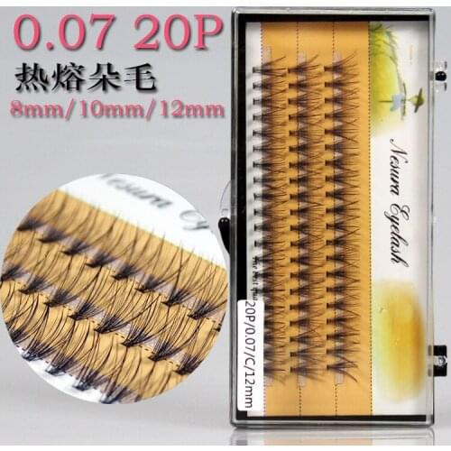 0.07 20pcs/knots C flowers Hot melt Grafted eyelashes Single plant Imitation mink hair For eyelashers soft natural thick