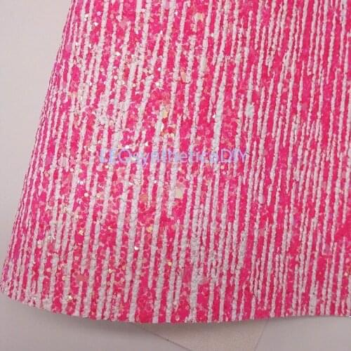 1PC 21X29CM Spinkles Printed on Pink Chunky Glitter Leather Fabric Sheets For Making Bows LEOsyntheticoDIY T486C