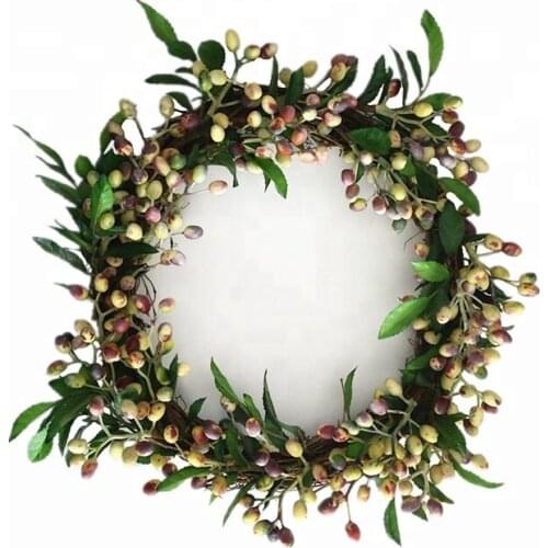 1 Pc/lot New Design 16 Inch Artificial Foam Berries Wreath for Home Decoration Free Shipping
