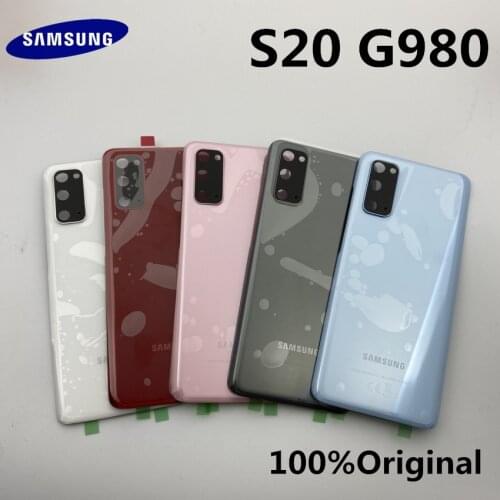 100%Original Samsung Galaxy S20 G980 SM-G980FD Back Glass Battery Cover Door Rear Housing Case Replacement+Adhesive Sticke
