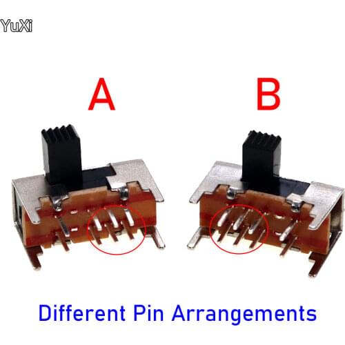 100pcs Micro Switch Interruptor On-Off Mini Slide Switch 8pin 3 Position Toggle Switch Handle Power Switch