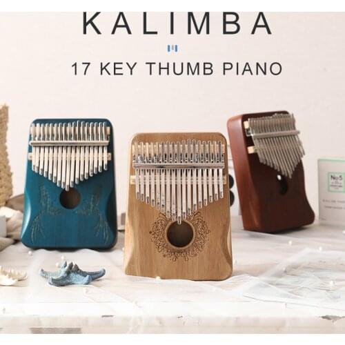 17 Keys Kalimba Thumb Piano High Quality Wood Mahogany Body Musical Instruments With Learning Book Tuning Hammer Kalimba Piano