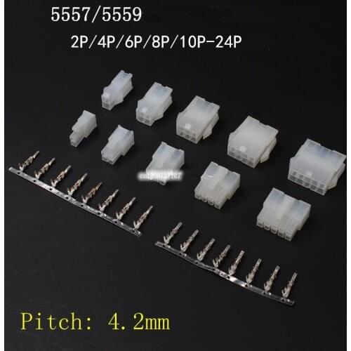 2sets The distance between automobile harness connectors is 4.2mm, male and female plug-in 5557 / 5559 connector