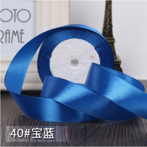 22meter/lot 1"(25mm) (25 yards/roll) Blue Single Face Satin Ribbon Gift Wrapping Christmas ribbons Sewing Fabric Hand DIY
