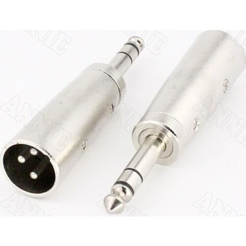 30pcs/lot Stereo J3P XLR 3 Pin Male Socket To 6.5 Dual Jack TRS Connector To XLR Jack