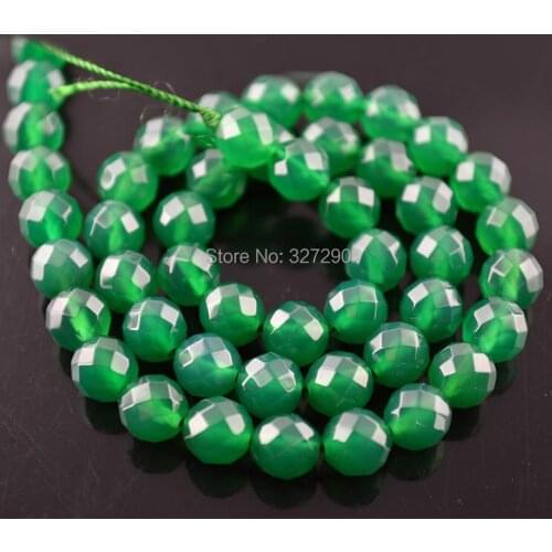4~8mm Grade AAA Natural Green Stone 64 Surface Faceted Round Beads For Jewelry Making Materials 5strand/lot