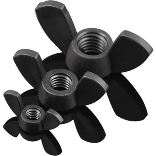 5pcs M4 M5 M6 M8 Plastic black nylon dish nut butterfly hand screw horn angle nuts