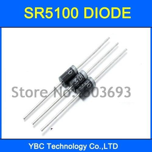 50pcs/lot SR5100 Schottky Diode