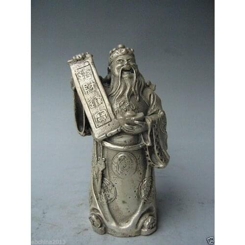 Elaborada cultura popular china hecha a mano plata tibetana Dios riqueza