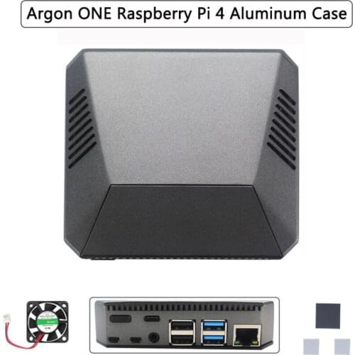 Argon One V2 Raspberry Pi 4B Aluminum Case With Cooling Fan Safe Power GPIO Cover for Raspberry Pi 4 Model B Metal ABS Shell Box