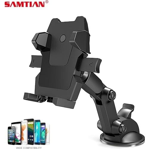 SAMTIAN Car Phone Holder Universal Smartphone Stand 360 Degrees Mount Holder Adjustable Phone Mounting Suction Cup Holder