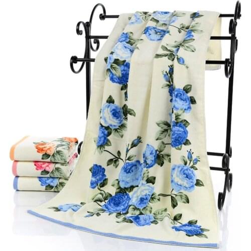 Free shipping luxury 100% cotton bath towel brand serviette adulte Flower large beach towels 70x140cm