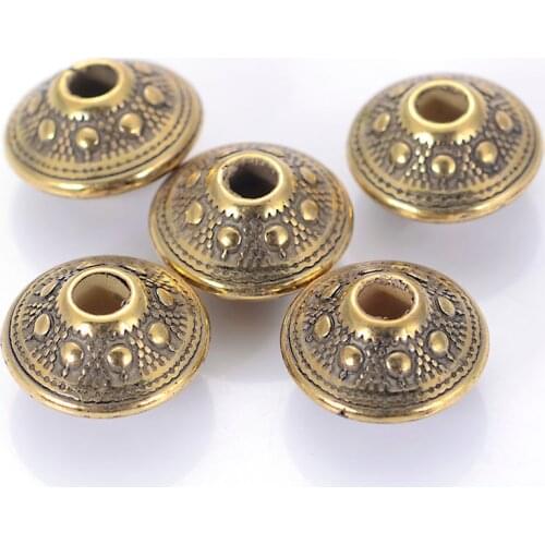 Wholesale 500 Pcs/Lot 14MM Antique Design UFO Shape Loose Spacer Disc Charm Beads For DIY Jewelry Making Bracelet Charms