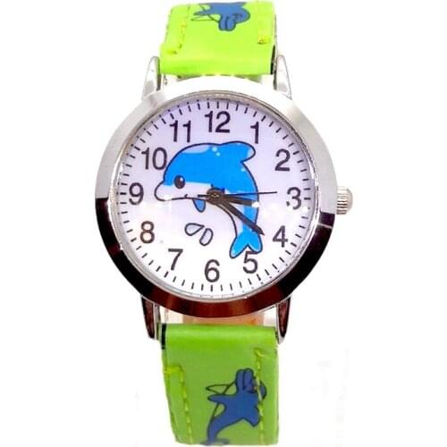 Low Price Cartoon Children Watch 3 Styles Dolphin Pattern Kids Watches for 2-8 Year Old Boys Girls Birthday Christmas Gift Clock