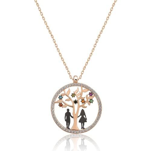 Daisy Silver Zircon Silver Life Tree Love Necklace
