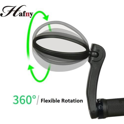 Hafny Bicycle Handlebar End Mirrors Clear blind spots Rotatable Road Bike MTB Ride safely Steel Lens Blind Spot Safety Mirrors