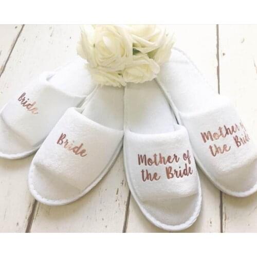 Personalised morther of the bride Wedding Slippers,Bridesmaid Gift,custom maid of honor Open Toes slippers bridal party