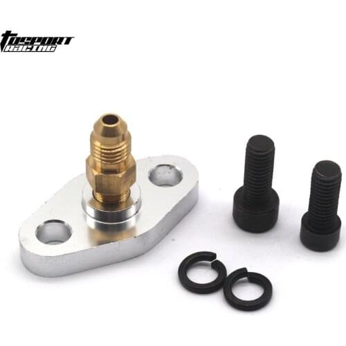 Turbo Oil Feed Inlet Flange Gasket Adapter Kit 4AN 4 AN Fitting T3 T3/T4 T04