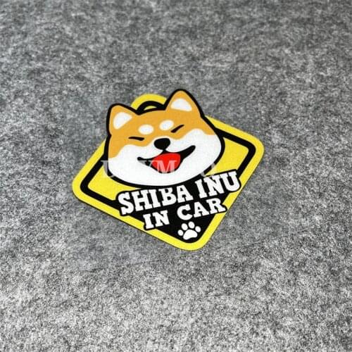 SHIBA INU on Board Warning Car Stickers Applique Motorcycle Helmet Auto Body Window Guitar Decals Waterproof