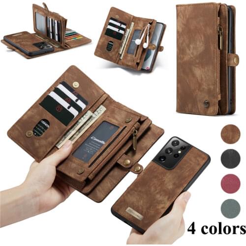 Retro Skin Flip Leather Case For Samsung S21 S20 Ultra Protect Fundas Cards For Galaxy Note 10 Plus 20 Ultra Phone Coque Etui