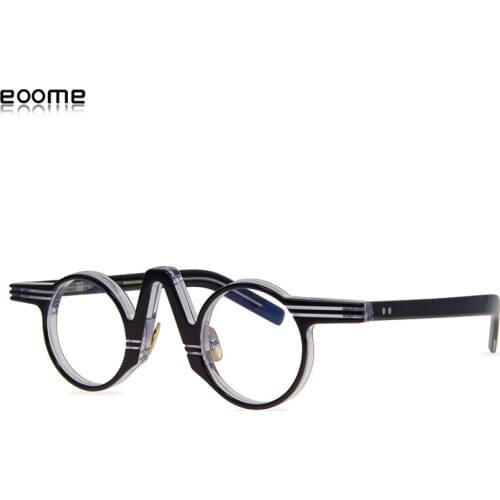 Small Vintage Round Shape Hand Made Eyeglass Optical Frames Full Rim Acetate Retro Make Lens Super Light Frame