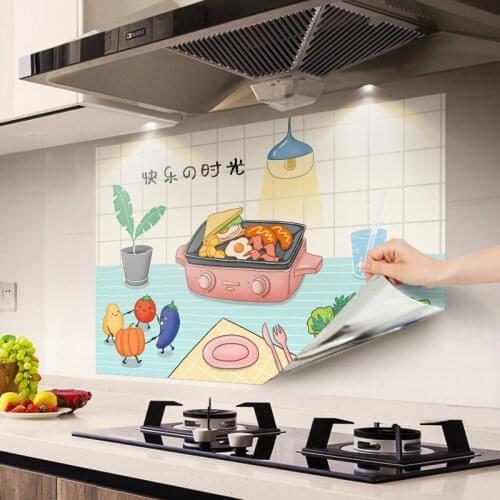 Kitchen Oil-proof Stickers Thickened Wall Stickers Stove Countertops Self-adhesive Fireproof and High Temperature