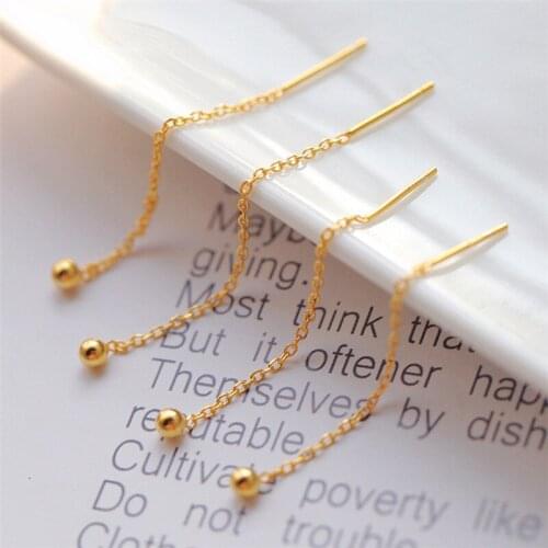 Cute Female Small Round Stud Earrings Minimalist 100% Real 925 Sterling Silver Gold Wedding Earrings For Women