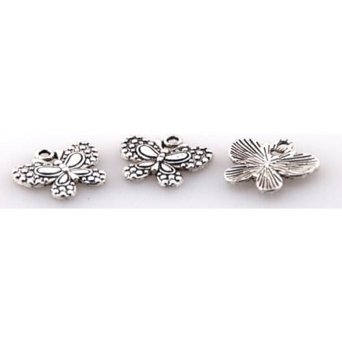 MOODPC Free shipping alloy butterfly charm for DIY making bracelet,necklace jewelry metal animal beads charm