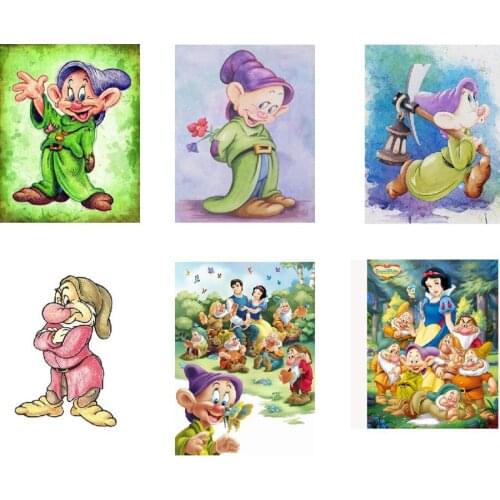 Disney 5D Diamond Painting Snow White and The Dwarfs Cross Stitch Kits Diamand Embroidery Home Decor Mosaic Cartoon Gift