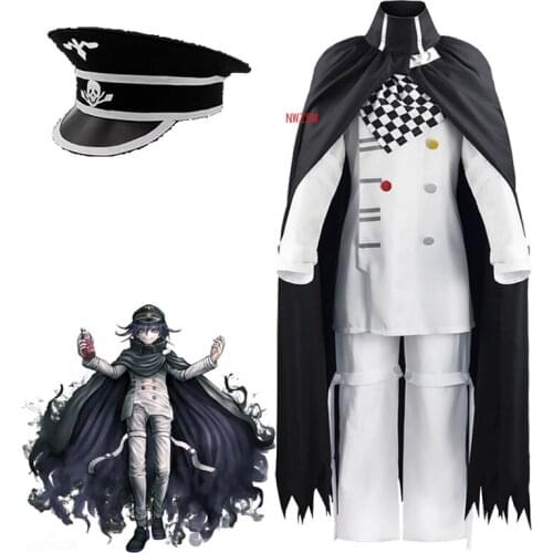 Danganronpa V3 Ouma Kokichi Cosplay Costume President Kokichi Oma Cosplay Cloak and Hat Halloween Carnival Party Costumes