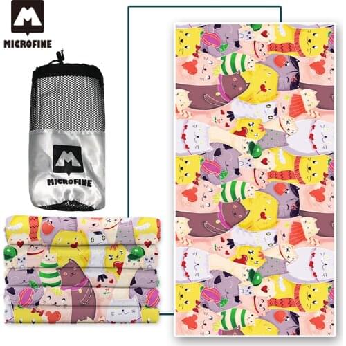 Microfine New Beach Towel With Cartoon Animals Yellow ColorTowel Large Size For Microfiber Towel Travel Towel And Swimming Towel