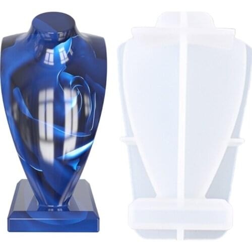 Silicone Mannequin Bust Mold Necklace Jewelry Accessory Display Stand Organizer Holder Mold for Home Decoration