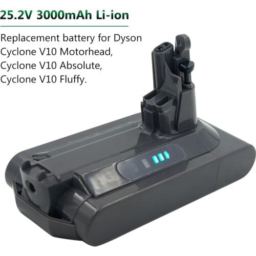 New Replacement 25.2V 3000mAh Lithium Replacement Battery For Dyson Vacuum Cleaner cyclone V10 Absolute SV12 V10 Fluffy V10