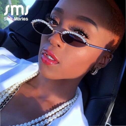 Fashion Cat Eye Sunglasses Women Men Luxury Brand Designer Diamond Oval Sun Glasses Alloy Eyeglasses For Female Male UV400