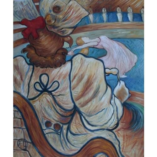 Handmade Modern Oil Painting Abstract At the Nouveau Cirque the Dancer and Five Stuffed Shirts Canvas Painting for Hotel