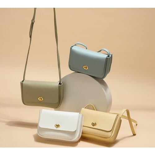 Bag Womens Lipstick Bag Small Square Bag Genuine Leather Korean Simple Fashion One-shoulder Bag Oblique Bag Soft Cowhide Bag