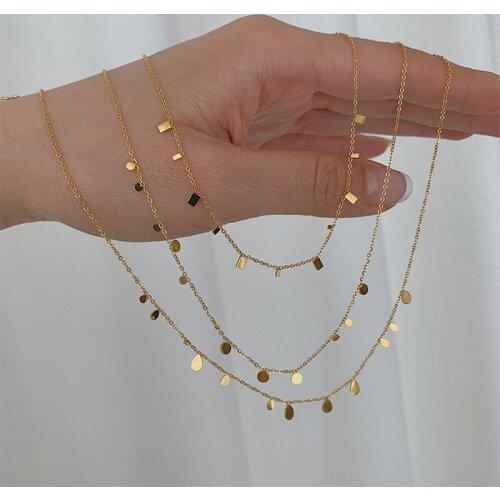 Shiny Sequins Thin Choker Girls Titanium Steel Fragment Clavicle Chain Chokers Necklaces for Women Fashion Minimalist Necklace