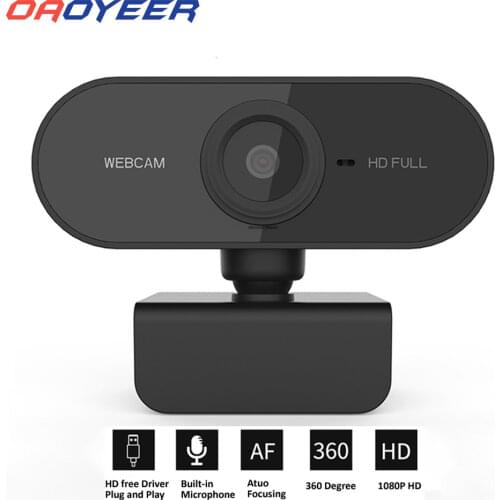Oaoyeer HD1080P Webcam Mini Computer PC WebCamera with Microphone Auto Focus USB Cameras Rotatable Web Camera for Computer