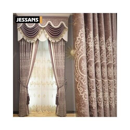European-style High-end Chenille Jacquard Thickened Blackout Curtains for Living Room and Bedroom Customized Products