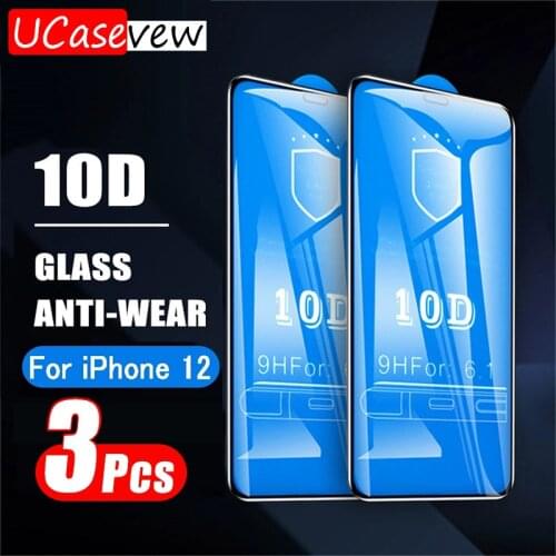 10D Full Glue Protective Glass For iphone 12 11 Pro Max Tempered Glass For iphone SE 2020 7 8 Plus X XS XR Screen Protector Film