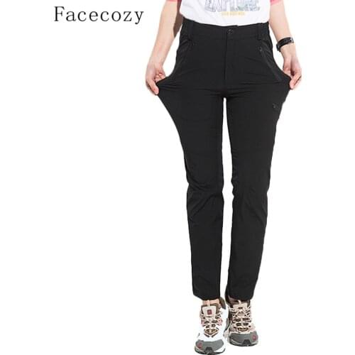 Facecozy Women Summer Outdoor Hunting Quick-Dry Pants Elastic Slim Light Breathable Trousers Hiking&Camping Outdoor Sports Pants