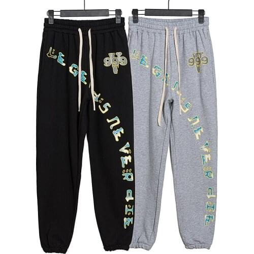 VLONE trousers female couple loose street hip-hop trend mens cotton casual trousers letter printing 004