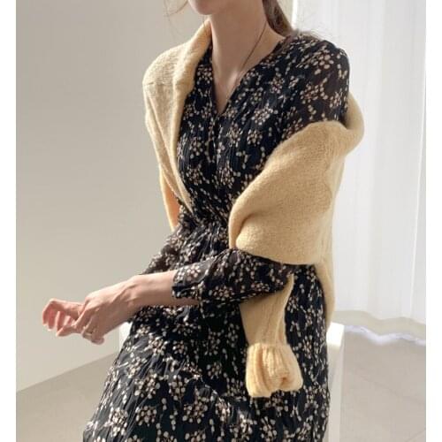 BeeHouse ruched casual chiffon sukienki damskie midi autumn floral women vestido verano long sleeve elegant floral dress women
