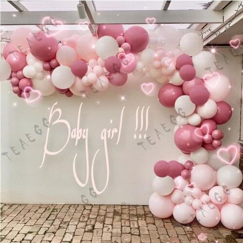 150Pcs/Set Diy Party Decoration Balloons Garland Pastel Pink White Latex Ballon Lady Wedding Birthday Anniversary Decor Kid