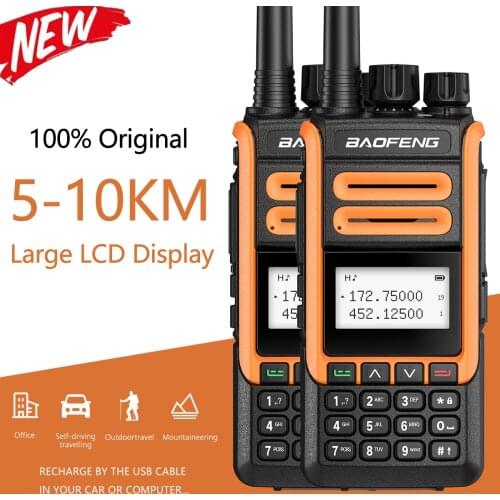2pcs Baofeng BF-H7 Walkie Talkie 10km Two Way Radio 10W Dual Band portable CB Radio Transceiver 136-174&400-520MHz Transmitter