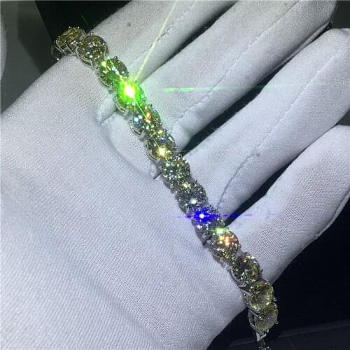 2019 Trendy Lovers Tennis bracelet 5A cubic zirconia White Gold Filled Party Engagement bracelets for women wedding accessaries